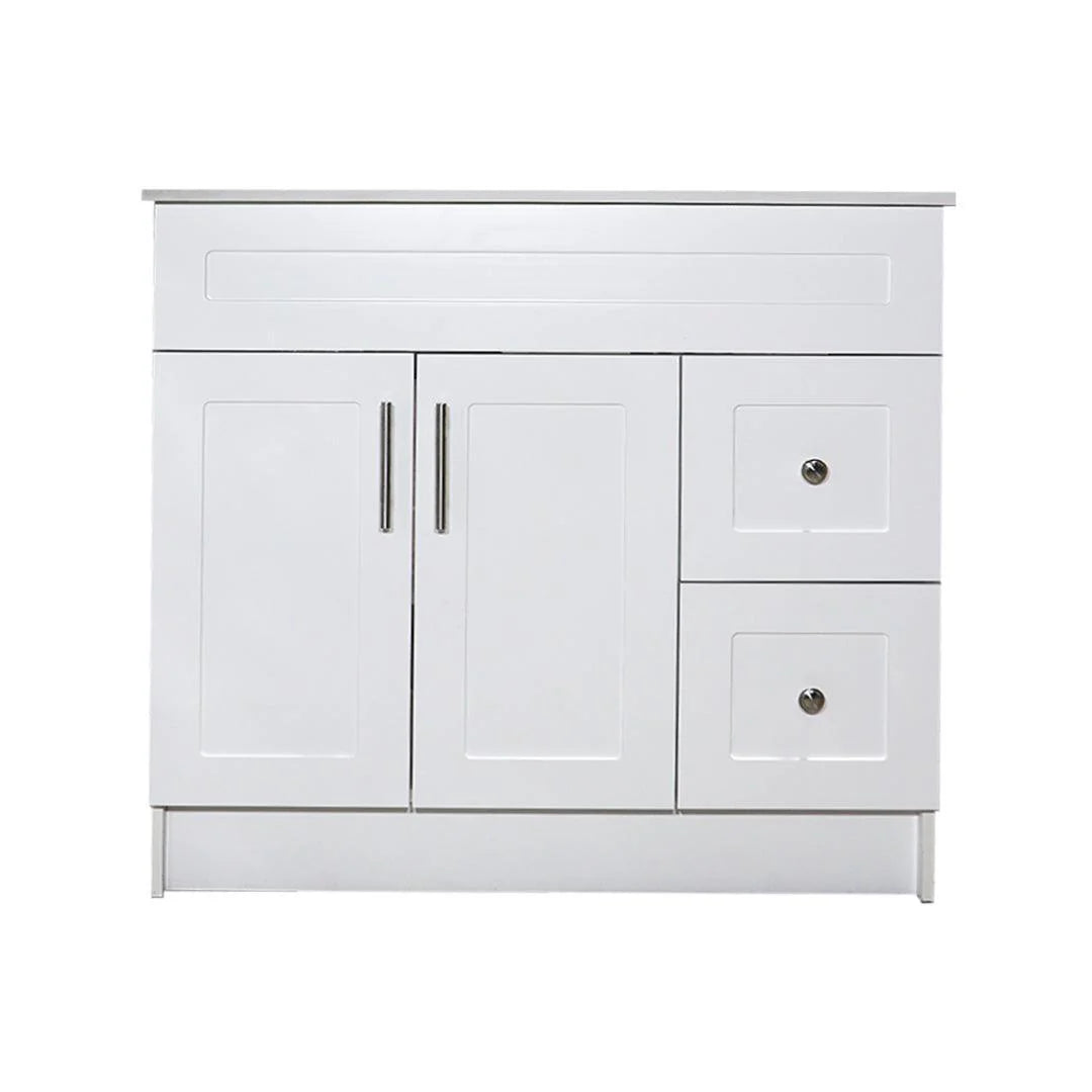 36" White MDF Vanity Base With 2 Drawer