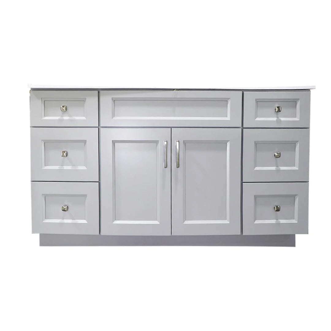 60" Hardwood Vanity Base With 6 Drawers