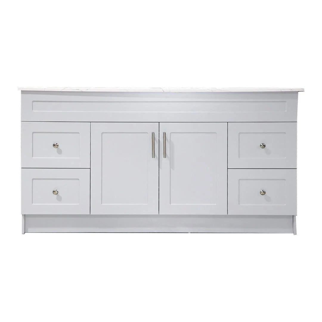 60" White MDF Vanity Base With 4 Drawer