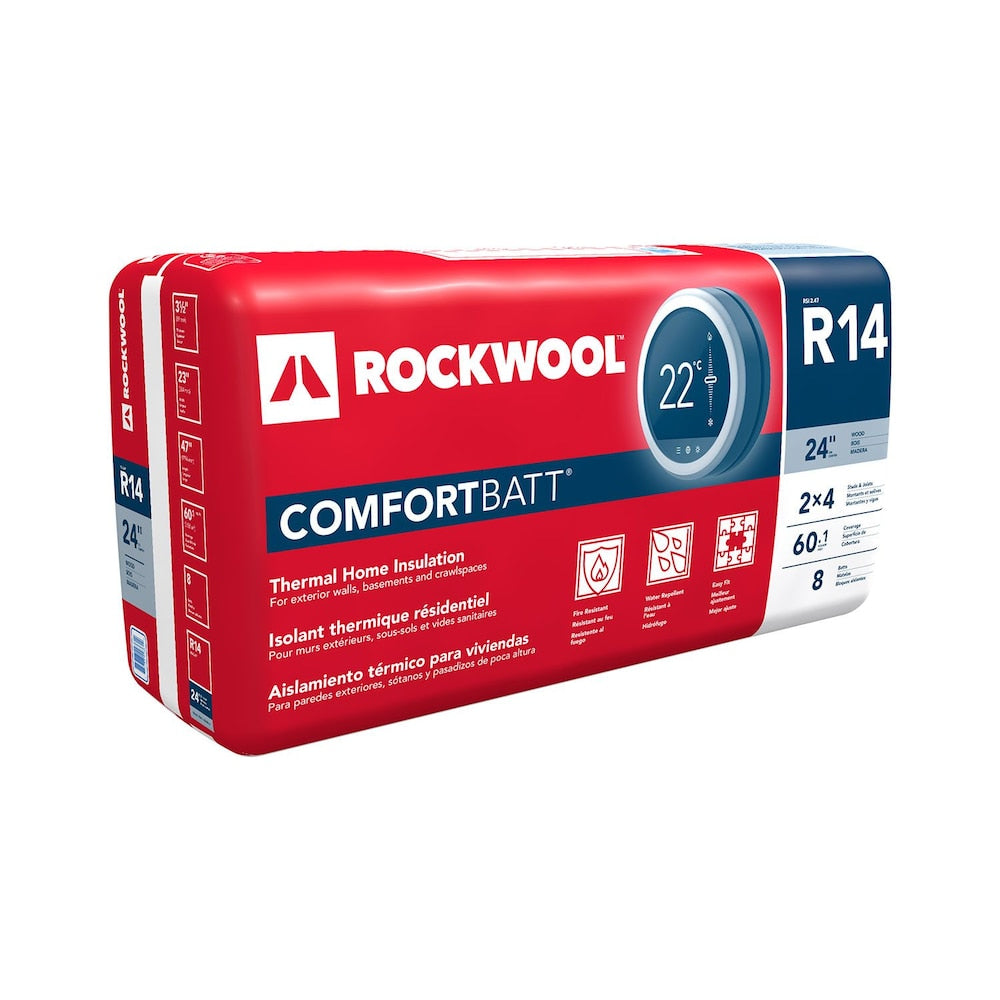 Rockwool Comfortbatt R14 24 inch O.C. For 2x4 Wood Studs
