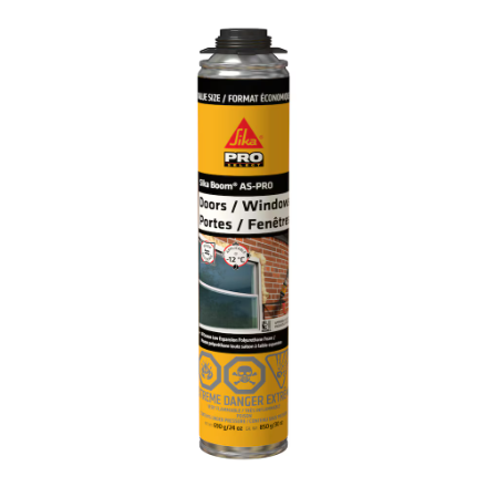 Sika Sika Boom AS-PRO, 30 oz Spray Foam for Doors and Windows Insulation Gun-Grade Polyurethane Foam 850g
