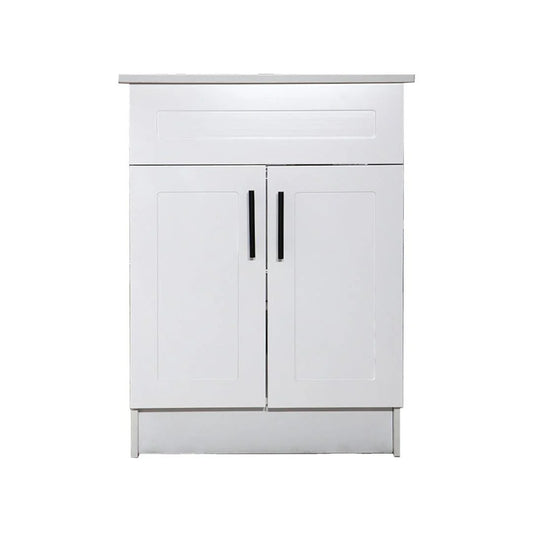 24" White MDF Vanity Base Without Drawer