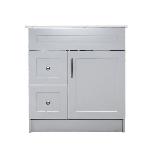 30" Grey MDF Vanity Base With 2 Drawer