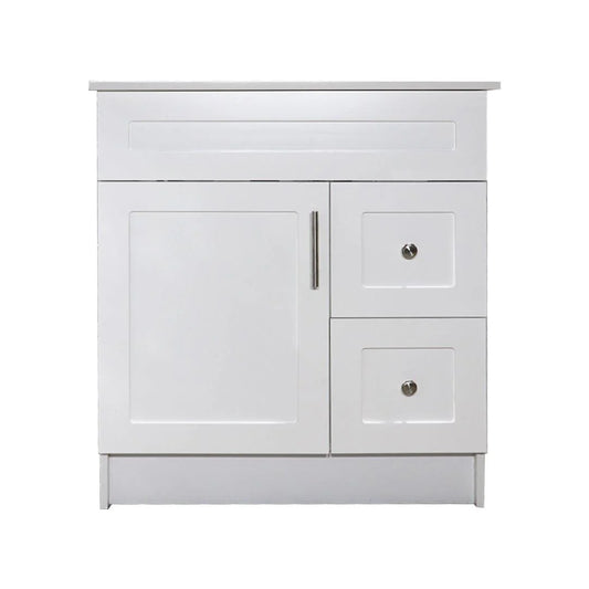30" White MDF Vanity Base With 2 Drawer