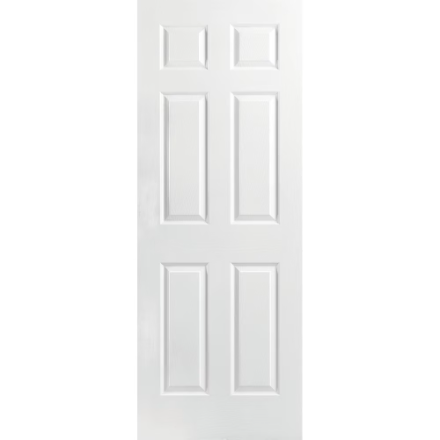 Primed 6 Panel Hollow Core Textured Interior Door Slab
