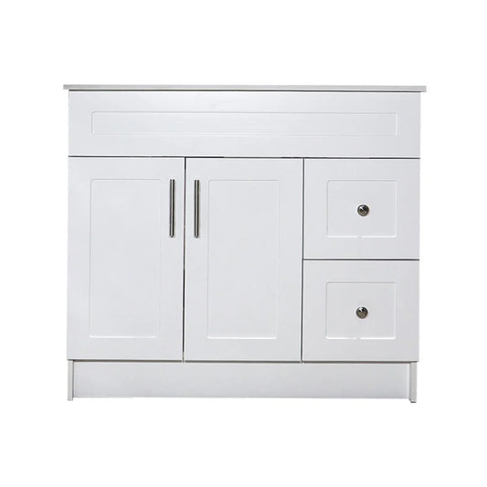 36" White MDF Vanity Base With 2 Drawer