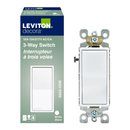 Leviton 3 Way Decora Switch - White