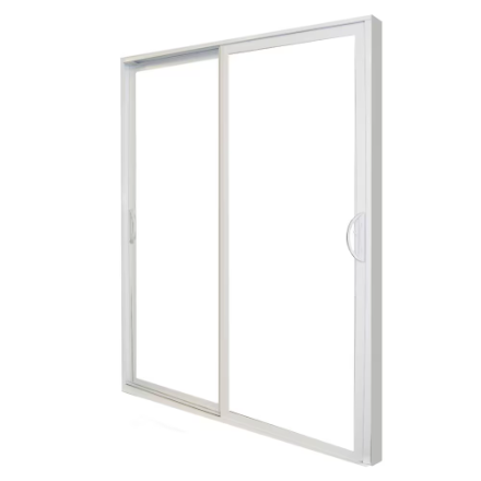 5 ft. (58 3/4-inch x 79 1/2-inch) White Double Sliding Vinyl Patio Door 5 3/4-inch Frame Flush Fit (no BM) Screen Door Included - ENERGY STAR® (Low-E 180)