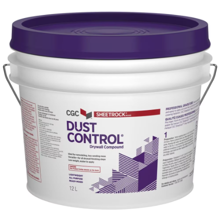 CGC Sheetrock Dust Control Drywall Compound, Ready-Mixed, 12 L Pail