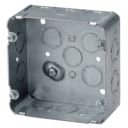 4" x 4" x 2-1/8" Electrical Outlet Conduit Box With Knockout - 52171-K