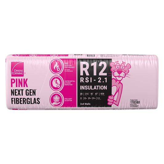 Owens Corning R-12 Fiberglass Insulation 15" x 47" x 3.5" (97.9 sq.ft.)