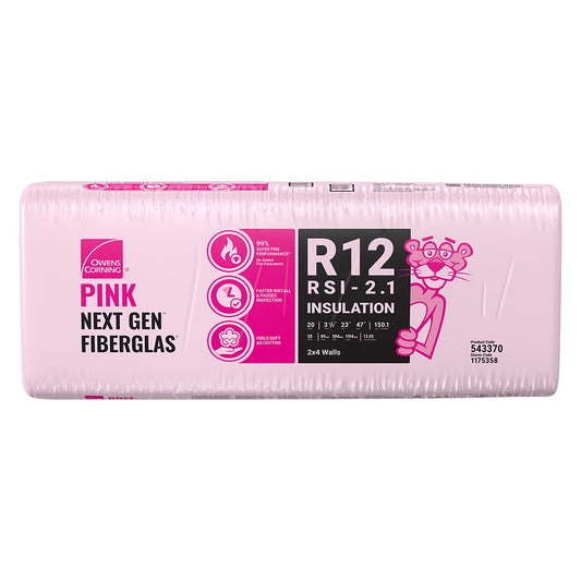 Owens Corning R-12 PINK NEXT GEN FIBERGLAS Insulation 23-inch x 47-inch x 3.5-inch (150.1 sq.ft.)
