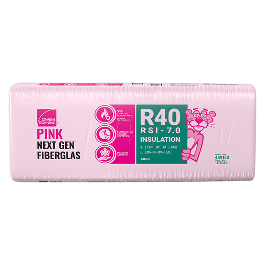 Owens Corning R-40 PINK NEXT GEN FIBERGLAS Insulation 24-inch x 48-inch x 11-inch (48 sq.ft.)