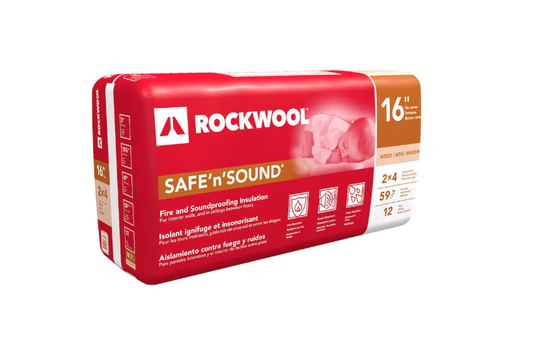 Rockwool Safe'n'Sound & Fire16 inch O.C. For 2x4 Wood Studs