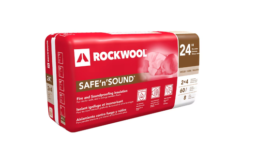 Rockwool Safe'n'Sound & Fire 24 inch O.C. For 2x4 Wood Studs