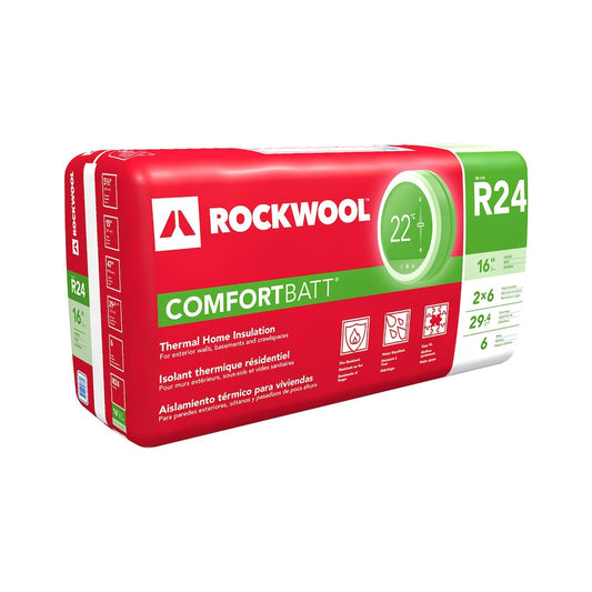 Rockwool Comfortbatt R24 16 inch O.C. For 2x6 Wood Studs