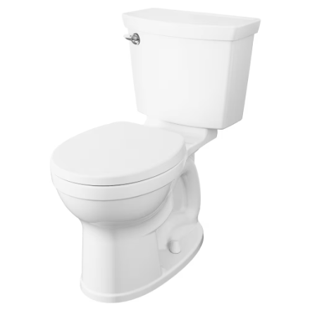 American Standard 4.8L Single Flush Right Height Round Front 2-Piece Toilet in White with Lined Tank