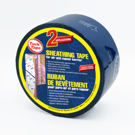 Tuck Tape 2.4-inch x 180 ft. UV-Resistant Sheathing Tape Roll for PE Vapour Barrier